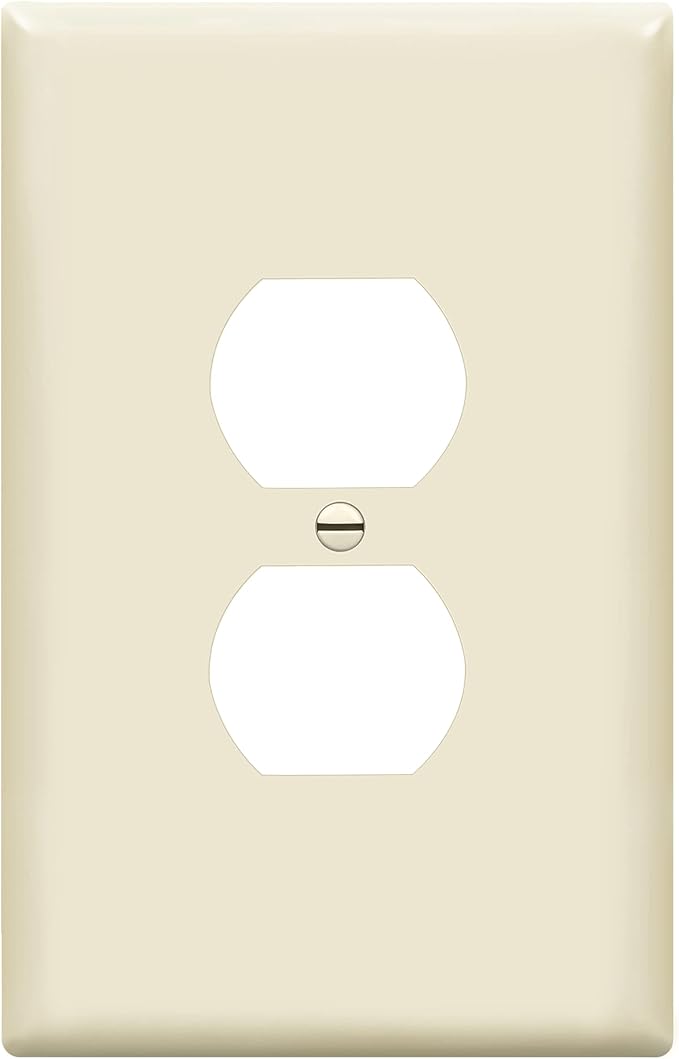 ENERLITES Duplex Receptacle Outlet Wall Plate, Jumbo Electrical Outlet Cover, Gloss Finish, Oversized 1-Gang 5.51" x 3.50", Polycarbonate Thermoplastic, 8821O-LA, Light Almond