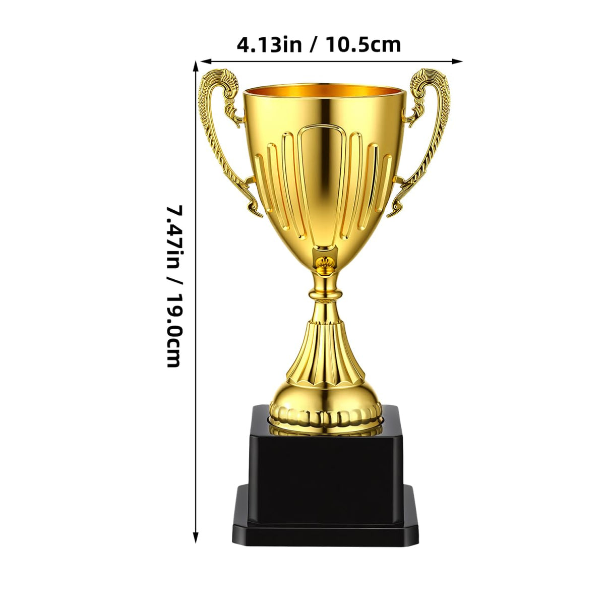 NOLITOY Gold Trophy Award, 7.4 Inch Plastic Trophy Cup for Sports