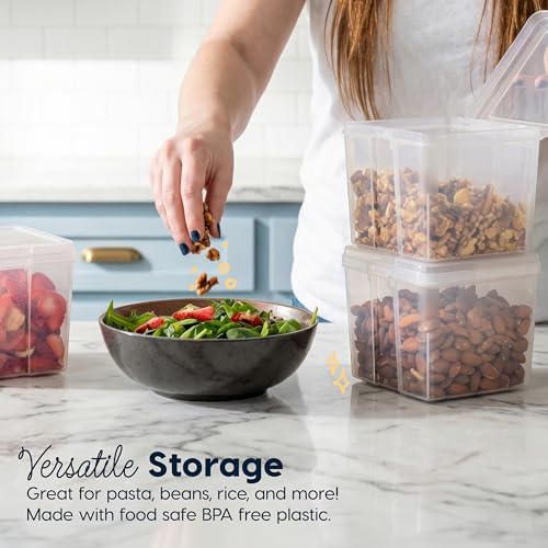 IRIS USA Food Storage Containers with Flip-Top Lid, 2.7 Qt - 6 Pack, Clear Stackable Food Containers for Kitchen & Pantry Organization, BPA-Free, Food Grade Plastic For Flour, Sugar, Dry Food, Grain - size: Food Grade Medium - 6 Pack