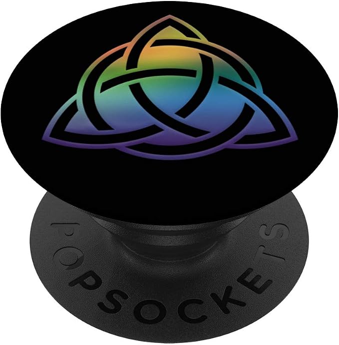 Rainbow Triquetra Celtic Trinity Knot PopSockets PopGrip: Swappable Grip for Phones &amp Tablets