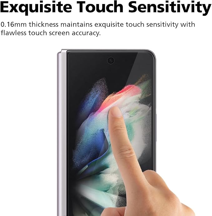 (3Sets) DIACUBE Edge to Edge Full Cover Screen Protector Compatible Samsung Z Fold 3 5G High Definition Anti-Scratch Bubble Free Easy Installation Ultrasonic Fingerprint Compatible Front 3pcs+Inside