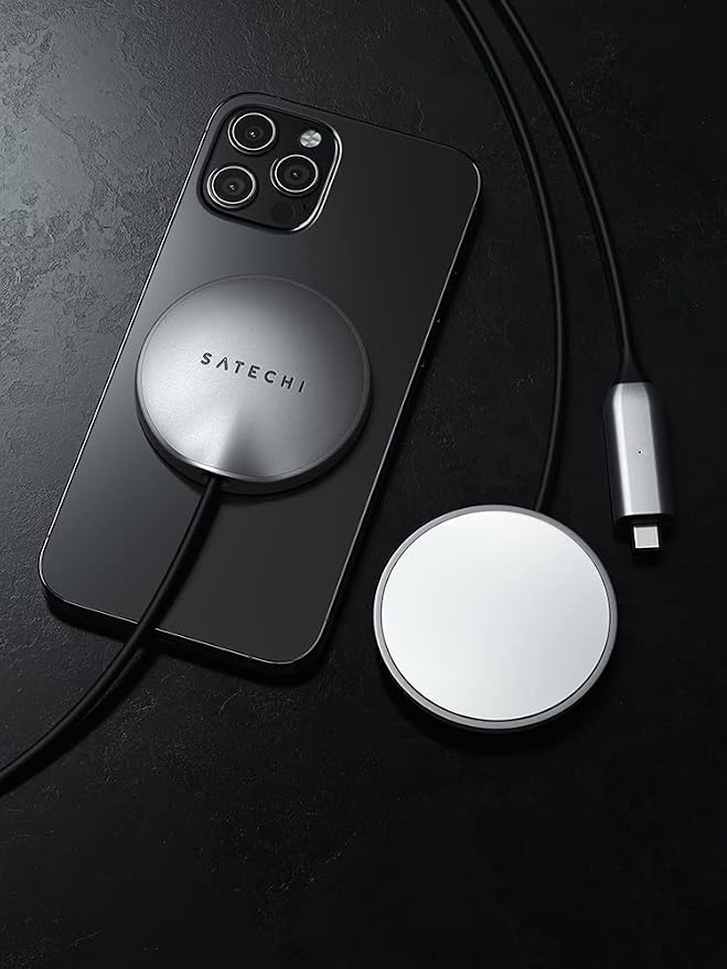 Satechi USB-C Magnetic Wireless Charging Cable and More | Compatible with iPhone 16 Pro Max/16 Pro/16/16 Plus iPhone 15 Pro Max/15 Pro/15/15 Plus and more