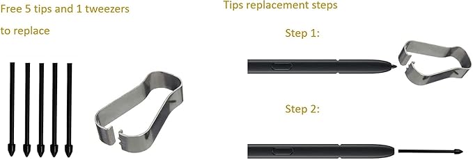 S6 Lite Stylus Pen Replacement S Pen for Samsung Galaxy Tab S6 Lite (EJ-PP610BPEGUJ) Stylus Pen+Tips/Nibs (Gray)