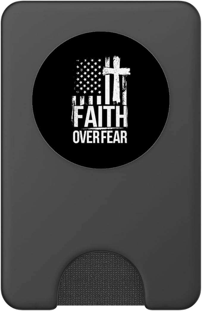 Christian Patriotic Faith Over Fear Christmas Design PopSockets PopWallet for MagSafe