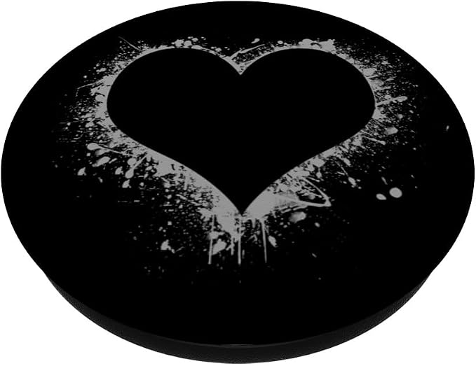 Heart Black PopSockets Adhesive PopGrip