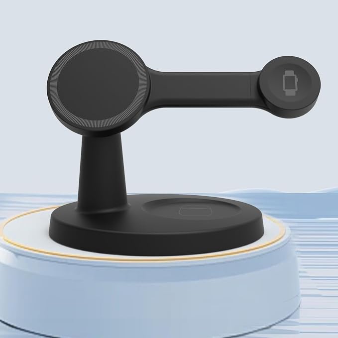 3 in 1 Charging with Our Wireless Charger Charge After Placing for Your Desk or NightstandBlack