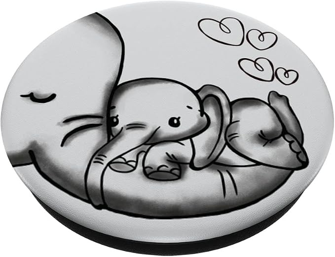 Cute Elephant Mom &amp Baby Elephant Love Beautiful Phone Grip PopSockets Grip and Stand for Phones and Tablets PopSockets Adhesive PopGrip
