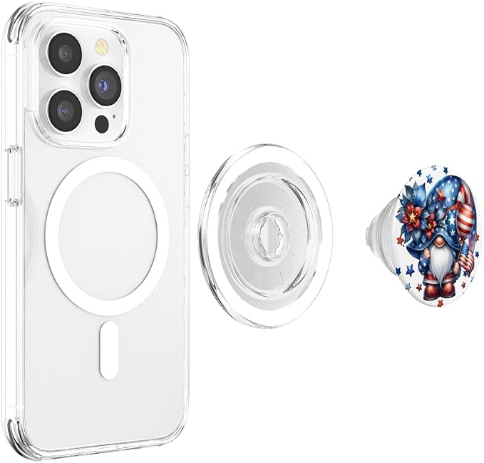 Red White And Blue Gnome Accessories For Independence Day PopSockets Adhesive PopGrip
