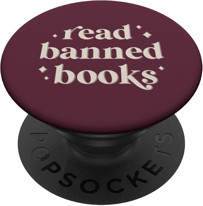 Read Banned Books - Vintage Retro Lettering (Burgundy) PopSockets MagSafe PopGrip for iPhone