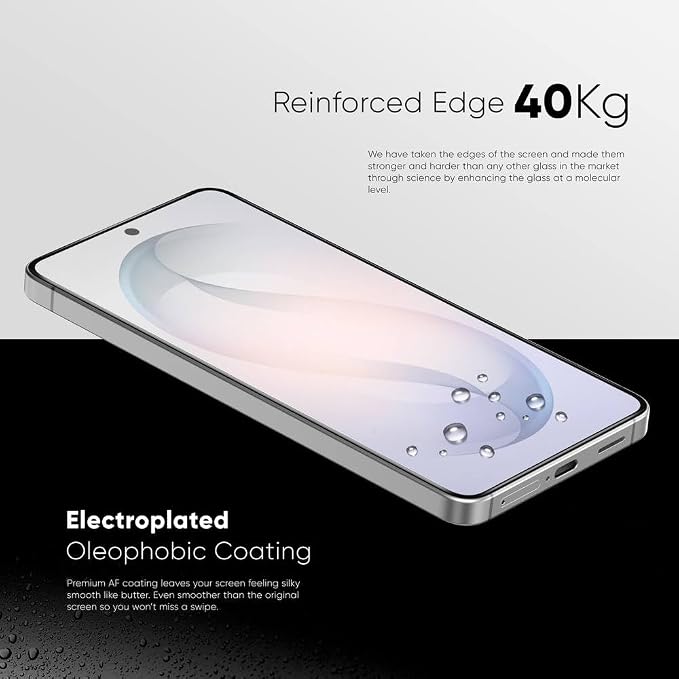 FLOLAB NanoArmour ONETIME PRO for Samsung Galaxy S26 Screen Protector Anti Reflective Tempered Glass Edge to Edge Fingerprint ID Compatible Dust Free Easy to Install
