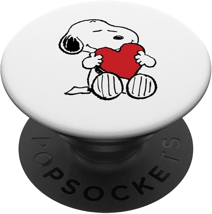Snoopy Hugging Heart Love Design PopSockets PopWallet for MagSafe