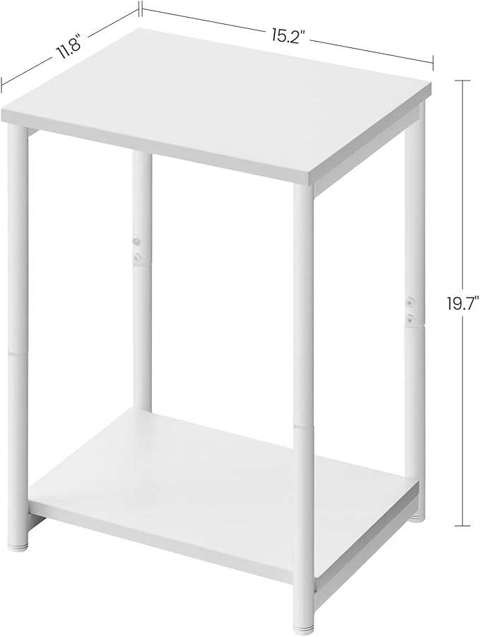 VASAGLE Side Tables Set of 2, Small End Table, Nightstand for Living Room, Bedroom, Office, Bathroom, White ULET272W14