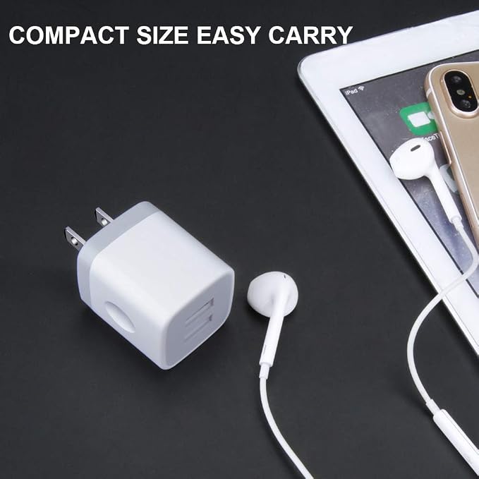 Fast Charging BlockGiGreen 5Pack Dual Port USB Outlet Plug Wall Charger | 2.1A USB Power Cubes Compatible iPhone 17e/16/15 Pro Max/14/13/12/XSamsung Galaxy A17 5G/A36/A16/A35/S26/S25/A54/S24Pixel10