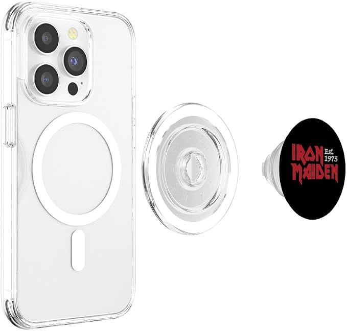 Iron Maiden Logos On Black PopSockets PopGrip for MagSafe