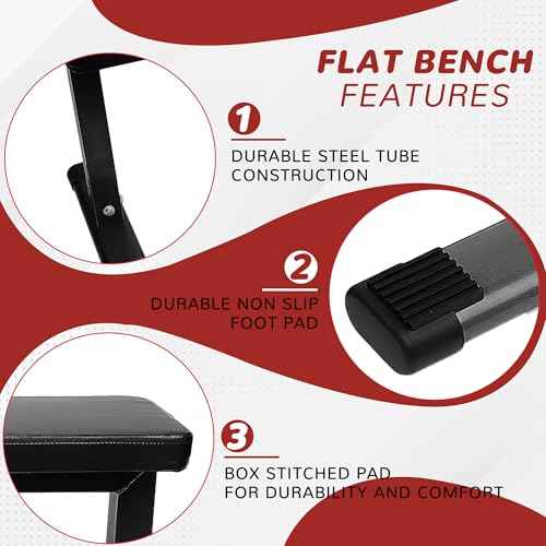 Fitvids Heavy Duty Adjustable and Foldable Utility Weight Bench for Upright, Incline, Decline, and Flat Exercise