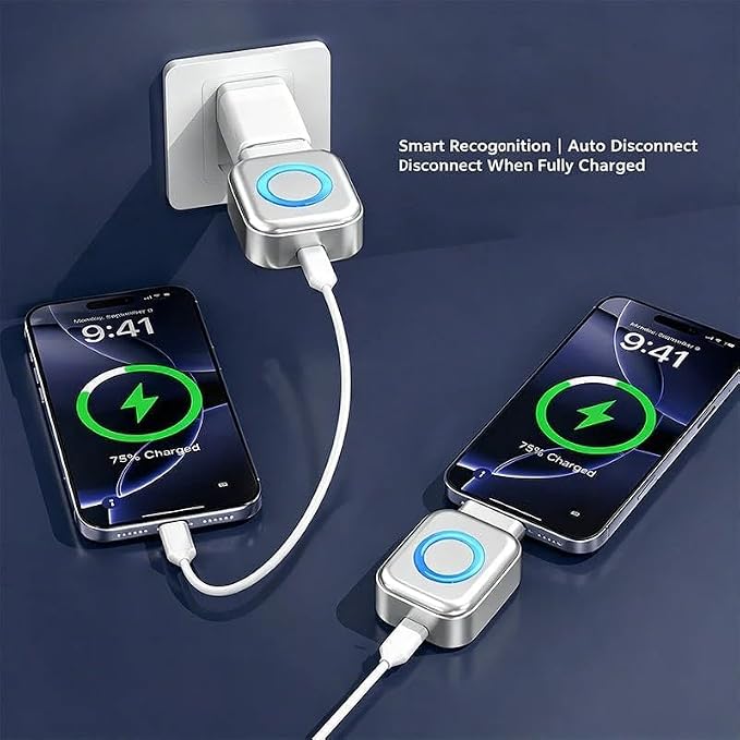 Auto Power-Off Fast Charging Adapter Fully Charged Separator Smart Auto Stop Charging Adapter AutoDisconnect ChargingCable Protector 140w Smart Power SplitterAdapter (1PC)