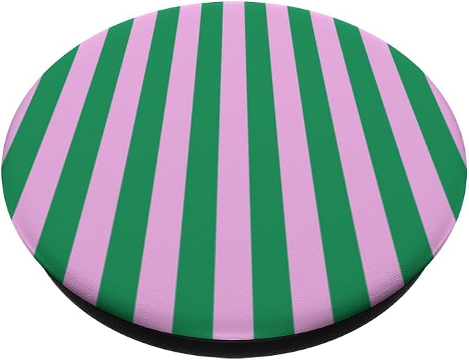 Green and Pink Striped Vertical Preppy Stripes Cute Girly PopSockets PopWallet for MagSafe