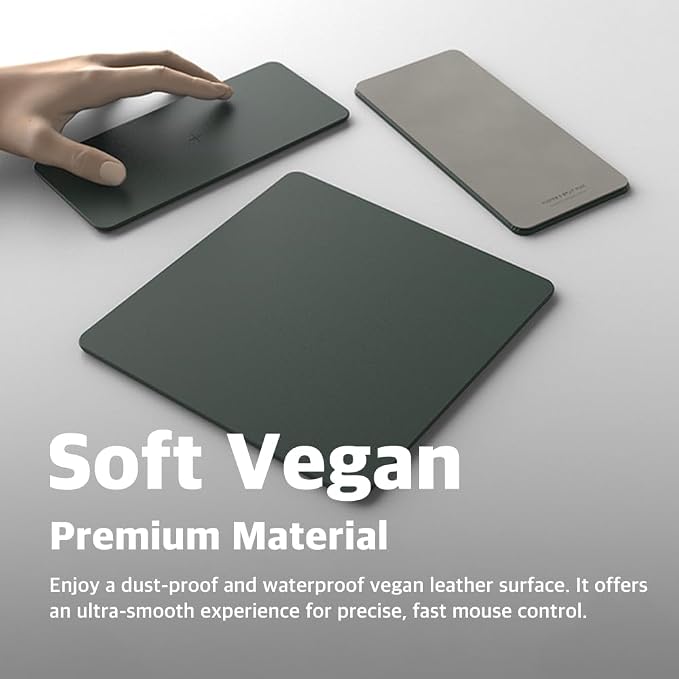 POUT H3 Split Max 3-in-1 Wireless Charging Mouse Pad – Fast Qi Charger Mousepad Mat and Magnetic Tray Organizer – Compatible with Smartphones and Earbuds (Deep Green)