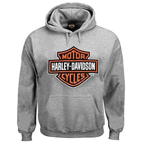 Harley-Davidson Men's Bar & Shield Pullover Fleece Hooded Sweatshirt, Black