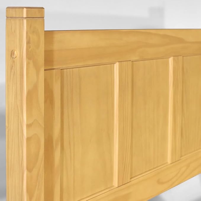 Grain Wood Furniture Shaker Solid Wood Panel Platform Bed, King Size, Natural