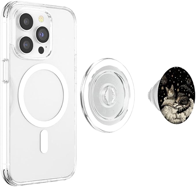 Cat Reading Book PopSockets Adhesive PopGrip