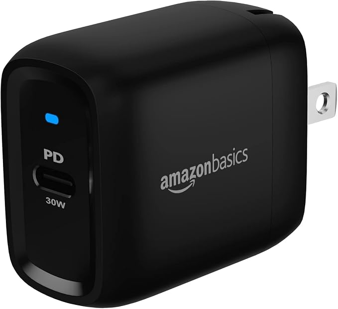 Amazon Basics 68W Two-Port GaN Wall Charger with 1 USB-C (60W) &amp 1 USB-A Ports (18W) with PD for Laptops Tablets &amp Phones (iPhone 16/15/14/13/12/11/X iPad MacPro Samsung More) Non-PPS B