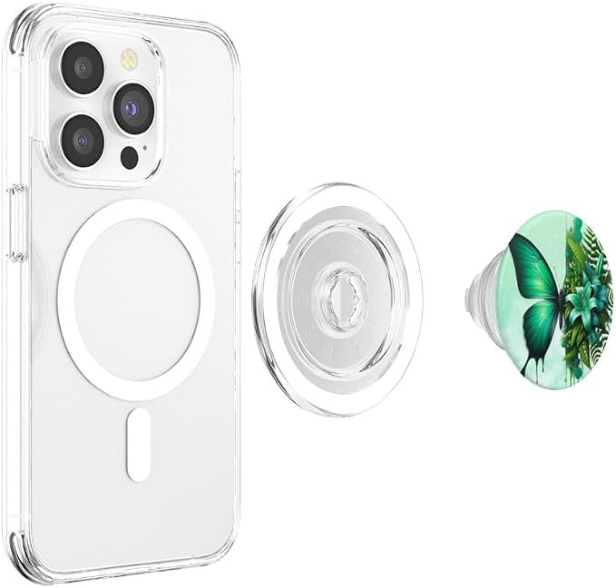 Floral Butterflies Flower Phone Grip Pop Out Green Butterfly PopSockets Adhesive PopGrip