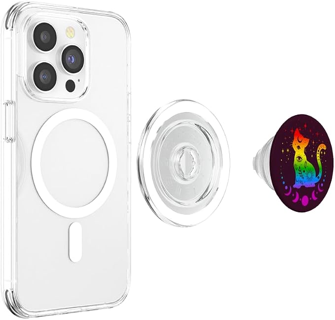 Rainbow Astrology Cat LGBT Gay Pride Flag PopSockets Adhesive PopGrip