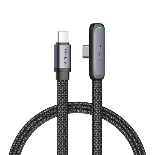 mcdodo 4FT USB to Lightning Cable 90 Degree Right Angle USB-A to Lightning Charging Cable with LED Indicator Light Compatible with iPhone 14 13 12 11/Pro/ProMax/Plus iPad AirPods iTouch