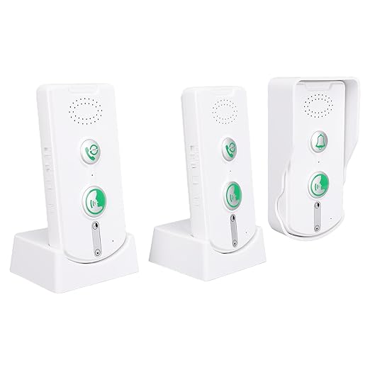 Swokely Rechargeable Wireless Intercom Unit, 2-Way Talking, 500 Meter Talking Distance, Power Saving, IP54 Water Resistance Rating, 2 Pcs, Suitable for Home, Office (White)