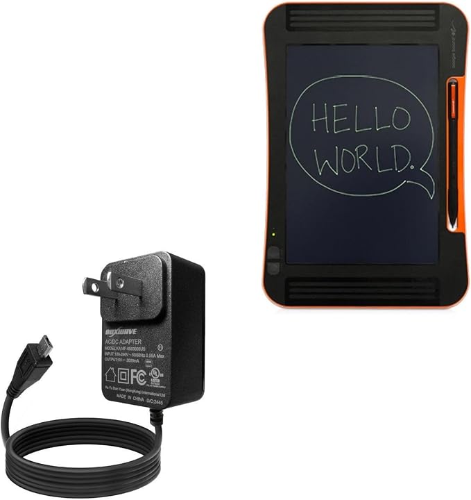 BoxWave Charger Compatible with Boogie Board Sync - Wall Charger Direct (15W) Rapid Charge Your Device with Built-in 3ft Cable