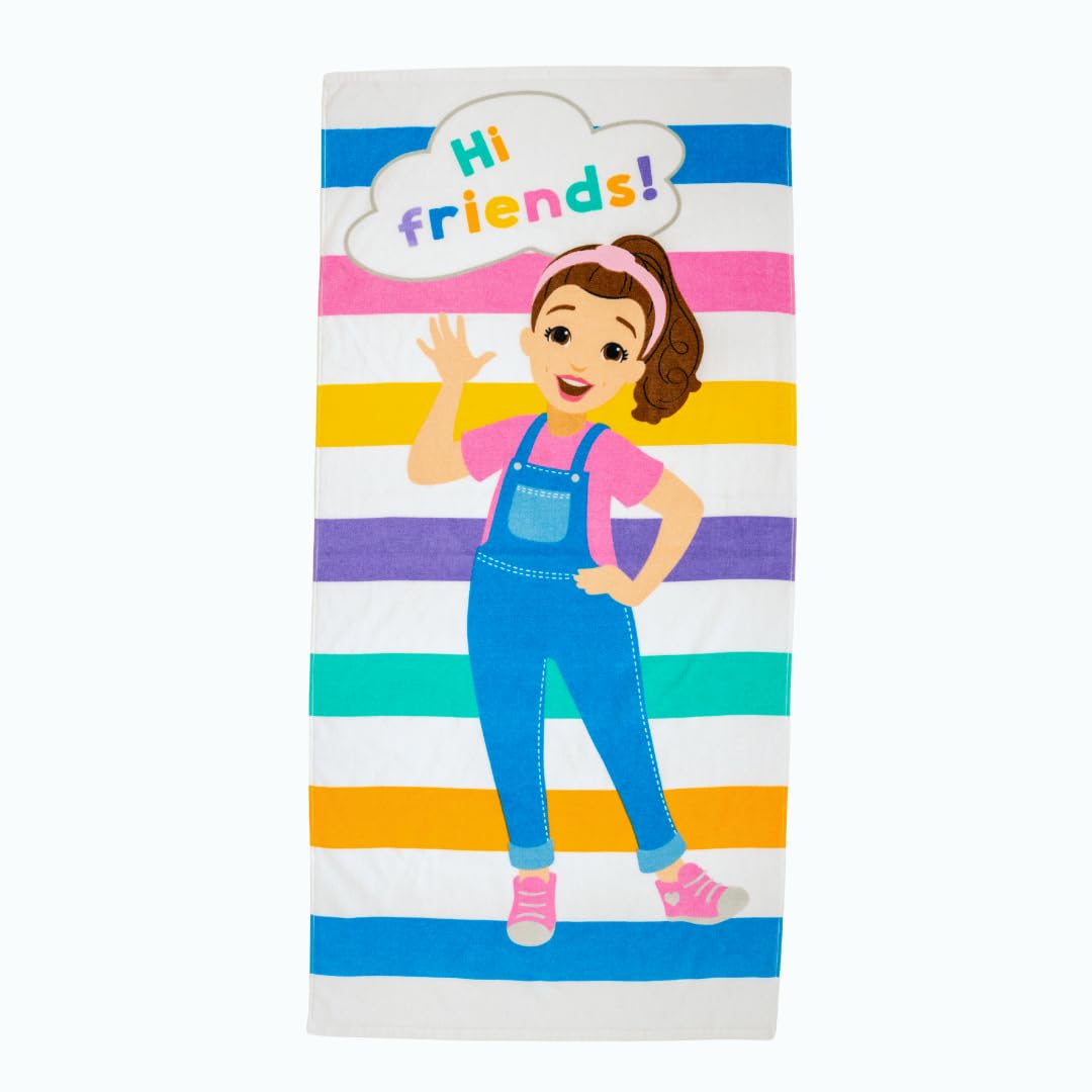 Ms. Rachel Kids Super Soft Cotton Bath/Pool/Beach Towel, 58 in x 28 in, (Officially Licensed Product) By Franco