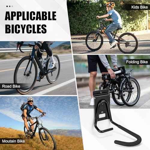 Slatwall Bike Hooks, Heavy Duty Bicycle Hangr with PVC Coating, Wall Mount Vertical Bicycle Storage Rack - 2 Pack
