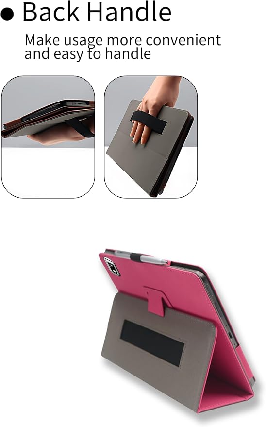 Case for TPZ T10B Android 14 Octa-Core Tablet 10.1 Inch 2024 Upgraded VersionWUNIAK Premium Leather Business Folio Stand Cover with Hand Strap for TabletBlack.