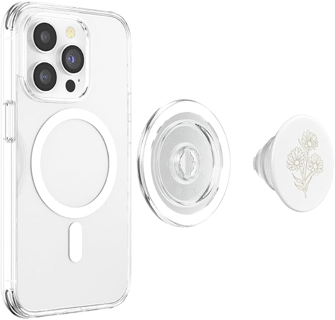 Beige White Daisy PopSockets Adhesive PopGrip