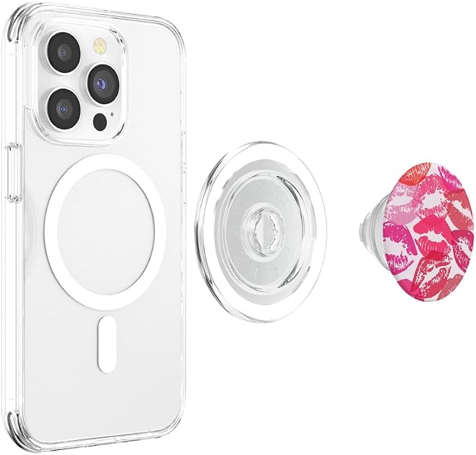 Coquette Aesthetic Pink Kisses Valentines Day Lips PopSockets Adhesive PopGrip