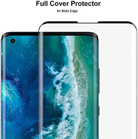 for Motorola Moto Edge 3D Curved Screen Protector [2 Pcs] 3D Full Coverage HD Clear Anti-Scratch Easy Installation Screen Tempered Glass for Motorola moto edge (2020)