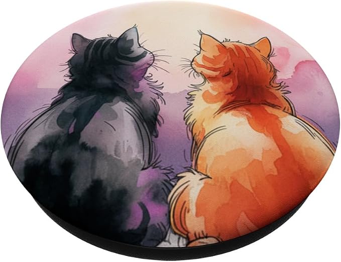 Orange and Black Cat PopSockets PopGrip for MagSafe