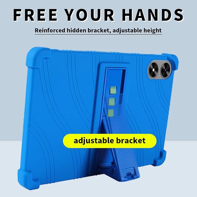 for SHARECLOUD P10_T Tablet CaseShockproof Lightweight Protective Silicone Adjustable Stand Cover for FIRYMID 1060C/Frameflow P10-A/Kairisy-P10A 10 inch Tablet (Black)
