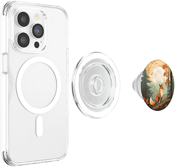Retro Fox in an Autumn Forest PopSockets Adhesive PopGrip