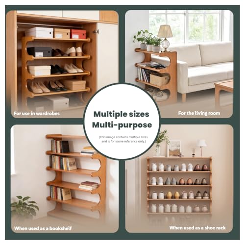 Shoe Rack,6 Tier Shoe Organizer Storage Shelf,Bamboo Narrow Shoe Closet,Small Space Shoe Rack,for Entryway Closet 26.77×7.48×32inch - size: 6 Tier-26.77" Wide