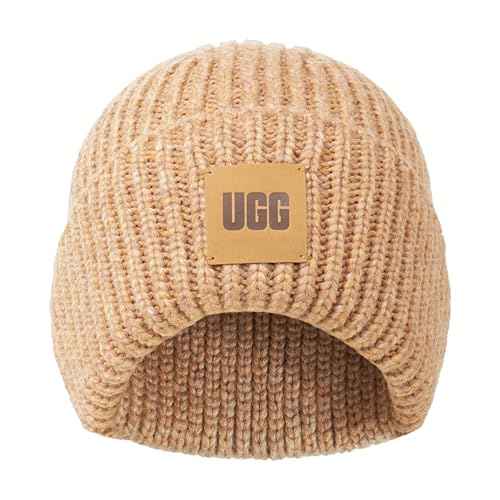 UGG Womens Chunky Rib Beanie Logo