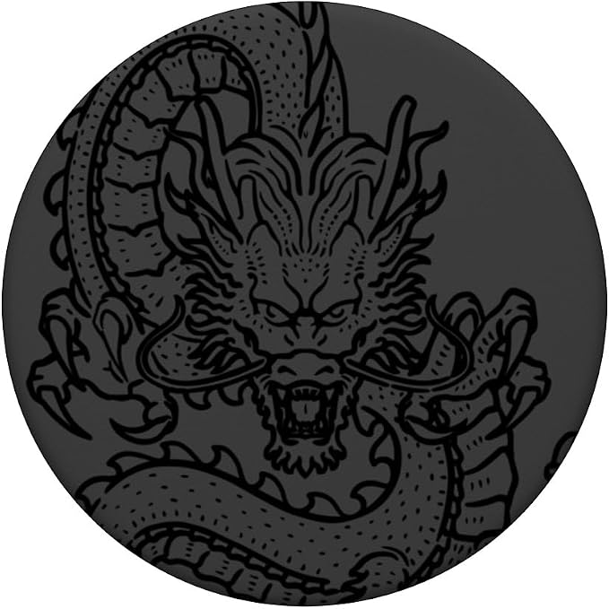 Dragon Art Drawing Design for Dragon Fan PopSockets PopGrip for MagSafe