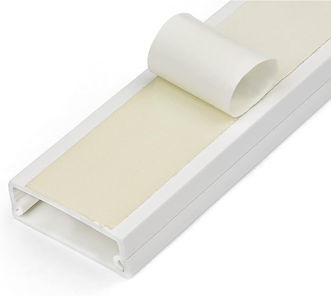 StarTech.com Solid Cable Management Raceway with Adhesive Tape & Cover, 1-1/4"(32mm) W x 3/8"(11mm) H - 3ft(1m) Length, PVC Network/Power Cord Hider/Wall Wire Duct, Max 12 Cables, UL Listed, TAA