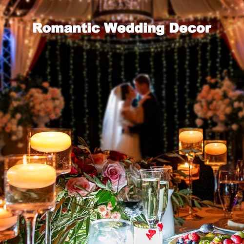 Aignis 48pcs Flameless LED Floating Candles, 120+ Hours Glow Time, 3 Inch Plastic Battery Operated Tealights, Cozy Warm White Light for Romantic Pool/Bathtub/Hot Bath/Wedding Centerpiece Decor