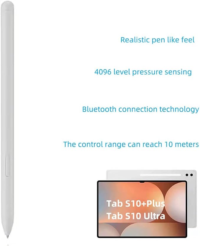 Tab S10 Ultra/S10 Plus S Pen Compatible with Samsung Galaxy Tab S10+ Plus/Tab S10 Ultra All Versions Stylus Pen with Bluetooth 4096 Pressure Sensor .Slim 0.7mm Tip with 5xTips (Moonstone Gray)