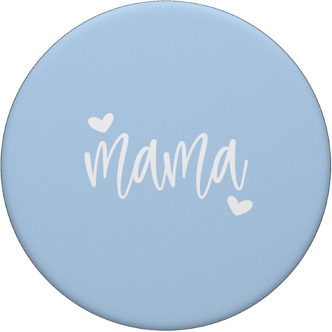 Cute Mama Lettering Hearts Mom Blue PopSockets Adhesive PopGrip
