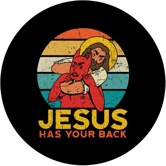 Jesus Has Your Back Jiu Jitsu Chokehold Funny Meme PopSockets Adhesive PopGrip
