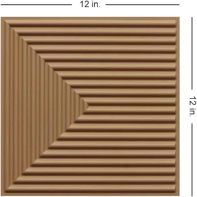 From Plain To Beautiful In Hours 9004 Depth Tier PVC 12 in x 12 in Peel and Stick Wall Panels (Covers / 10 sq.ft), Brown Candy, 10 Piece