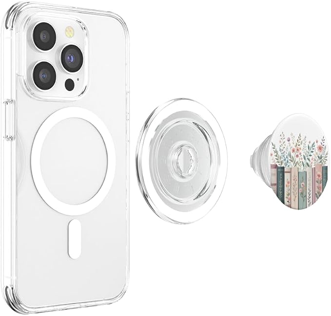 Bookish Booktrovert Reading Book Lovers Flower Floral PopSockets PopWallet for MagSafe
